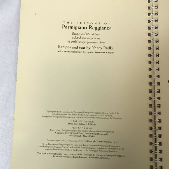 The Seasons of Parmigiano Reggiano Cheese Cookbook Vintage 1998 Nancy Radke - Picture 5 of 7